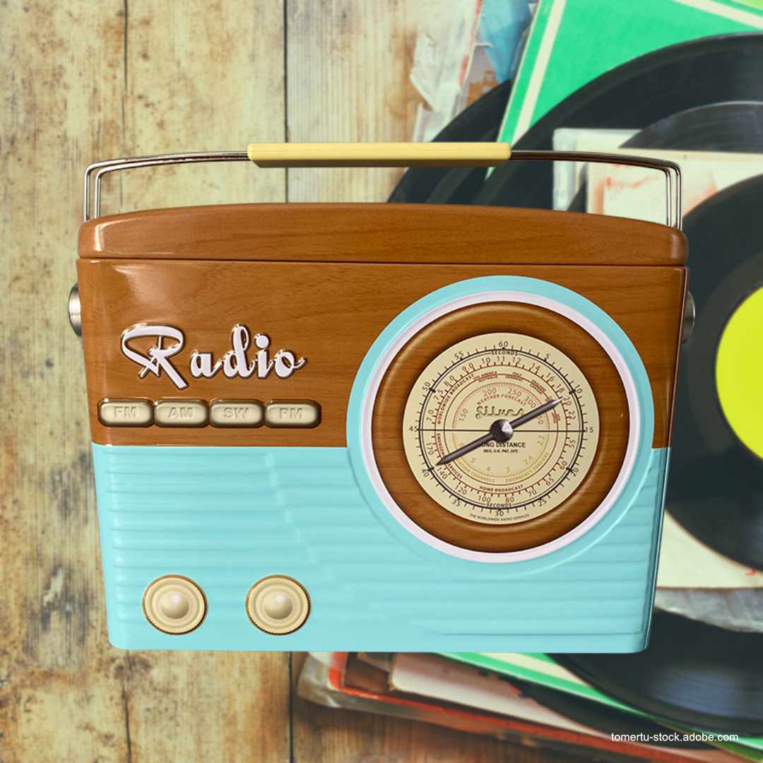 Radio tailliert blau/braun Radio tailliert blau/braun